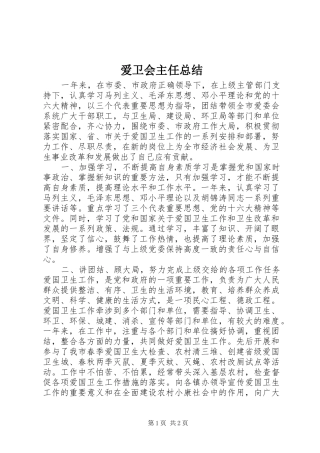 爱卫会主任总结