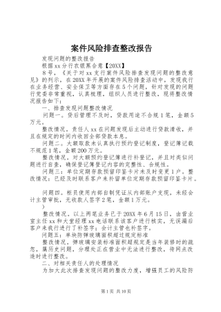 案件风险排查整改报告