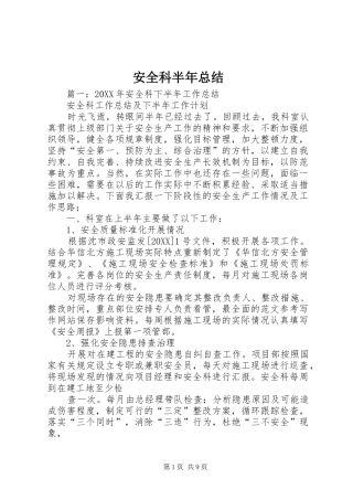 安全科半年总结