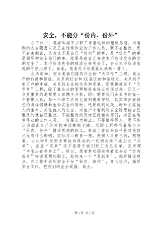 安全，不能分份内份外