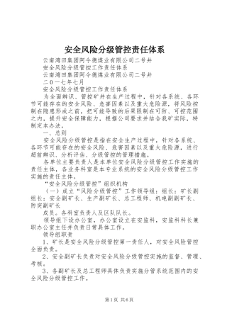 安全风险分级管控责任体系