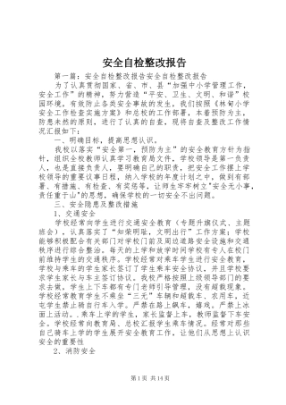 安全自检整改报告