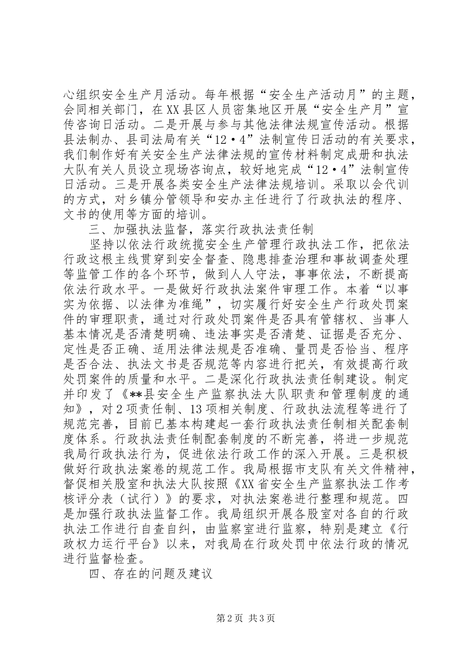 安全生产监察执法大队工作总结_第2页