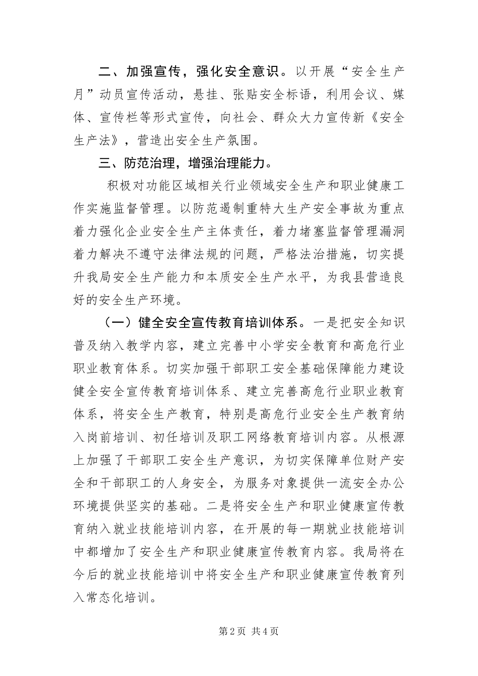 安全生产职能职责履行情况报告_第2页