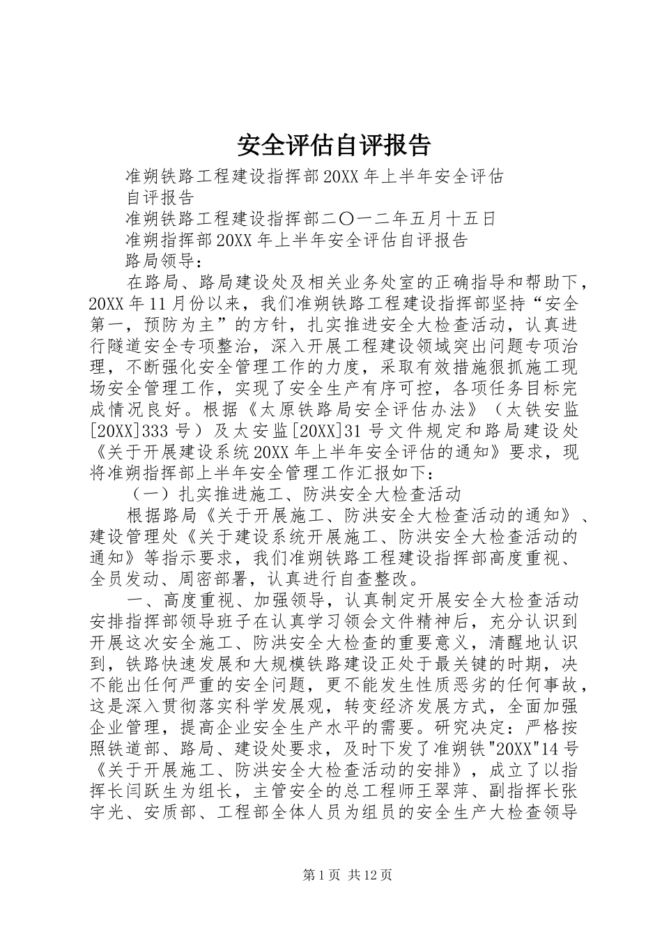 安全评估自评报告_第1页