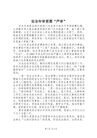 安全年审更需严审