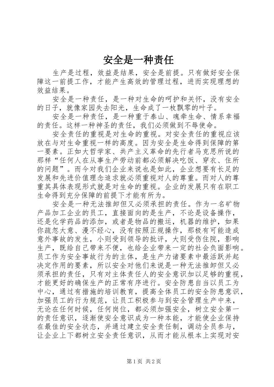 安全是一种责任_第1页