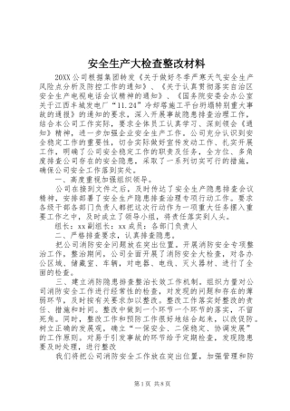 安全生产大检查整改材料