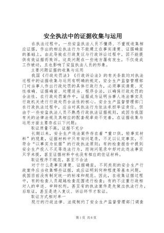安全执法中的证据收集与运用