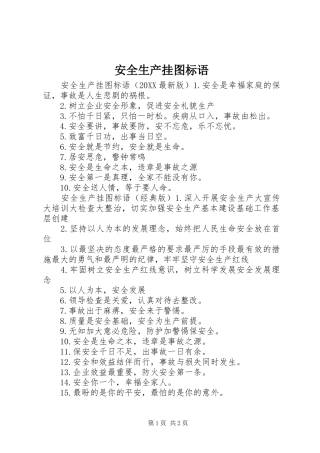 安全生产挂图标语