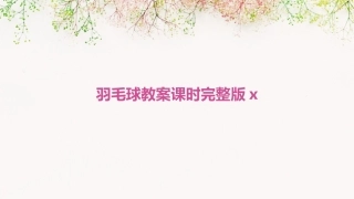 羽毛球教案课时完整版x