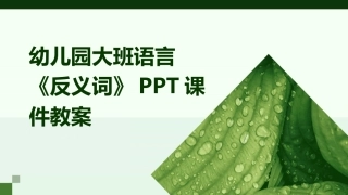 幼儿园大班语言《反义词》PPT课件教案