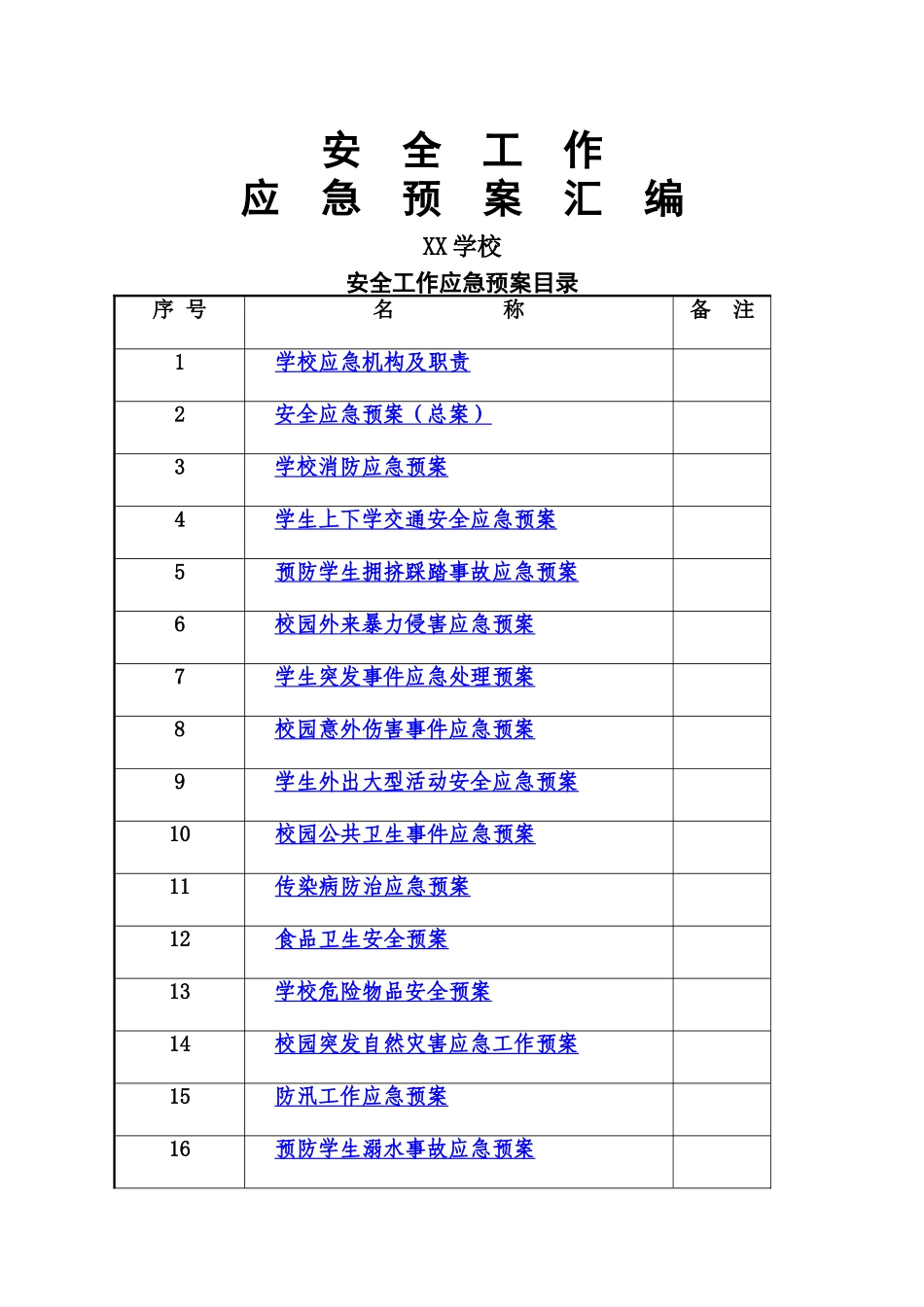 学校各种应急预案汇编_第1页