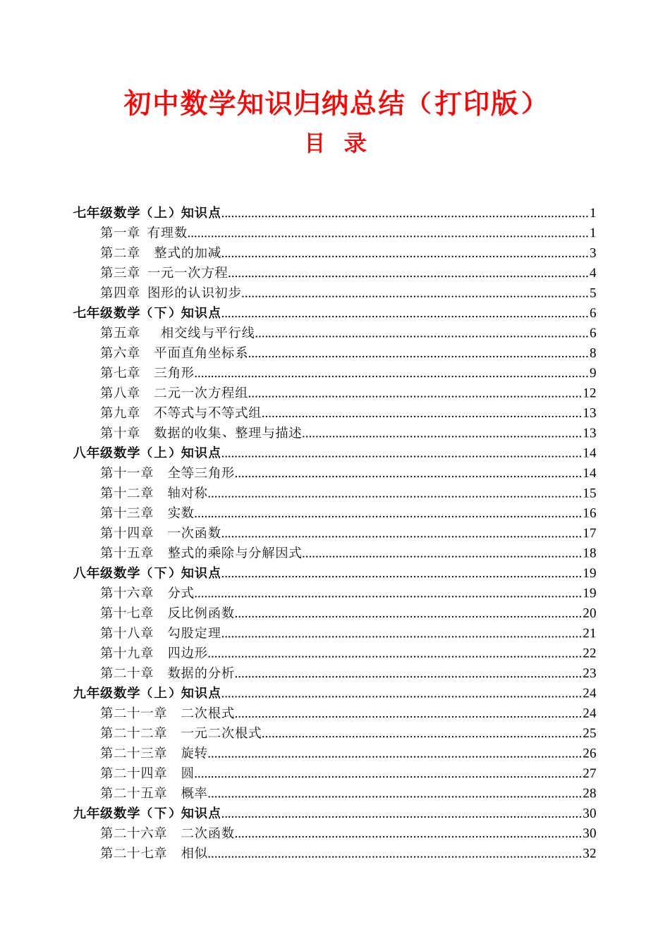 数学知识点归纳汇总_第1页