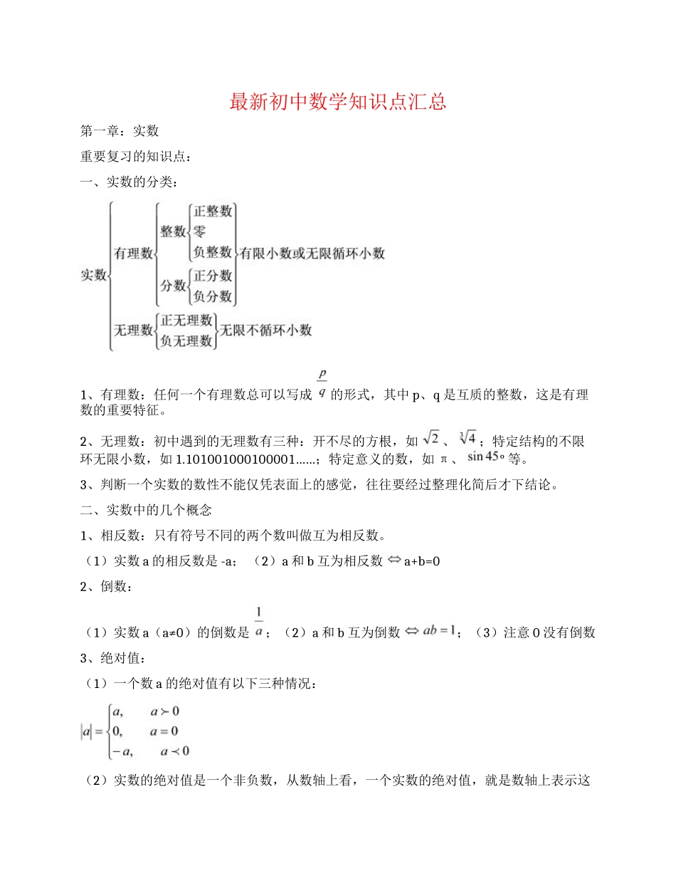 初中数学知识点清单全_第1页