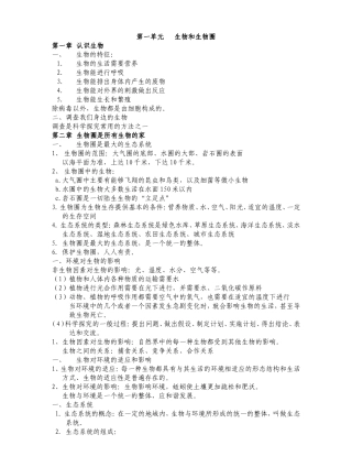 【初中生物】会考全部知识点总结