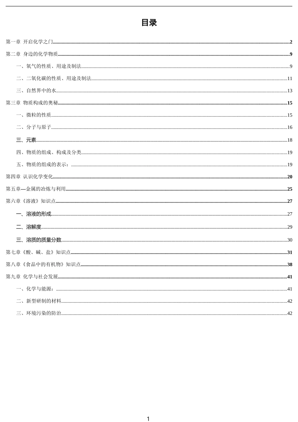 初中化学知识点总结(上下册)_第1页