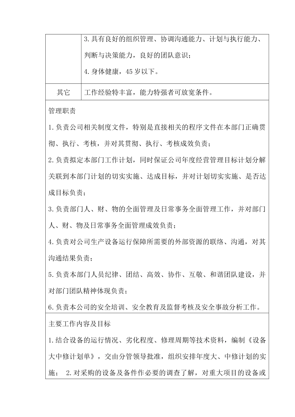 设备部职责及岗位职责_第3页
