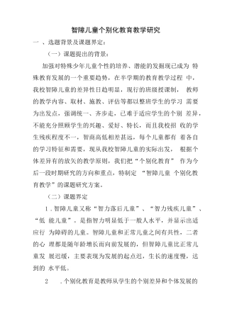 个别化教育方案