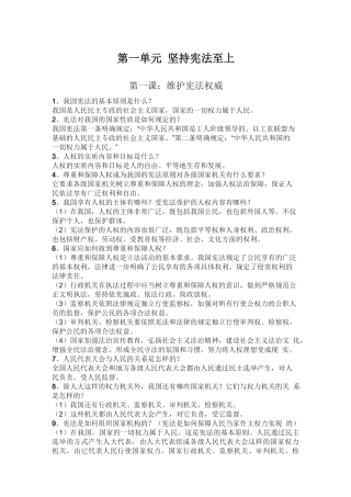 八下道法知识点