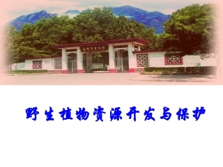 野生植物资源开发与保护