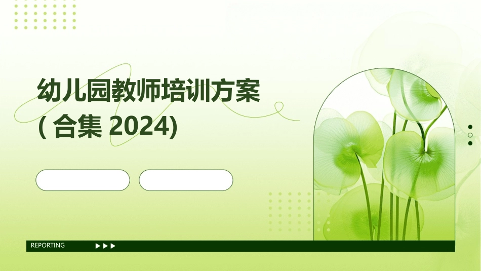 幼儿园教师培训方案(合集2024)_第1页