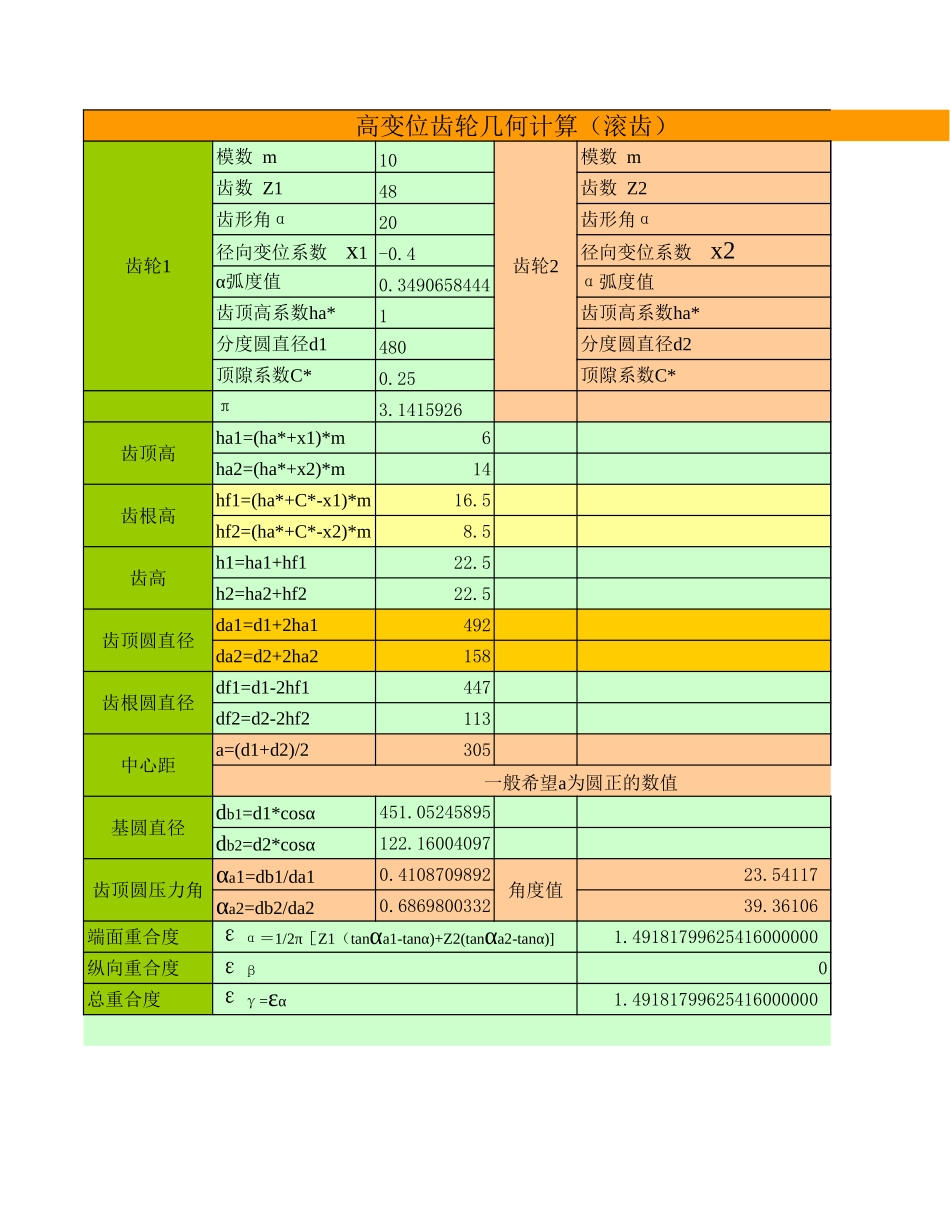 变位齿轮参数设计计算程序_第1页