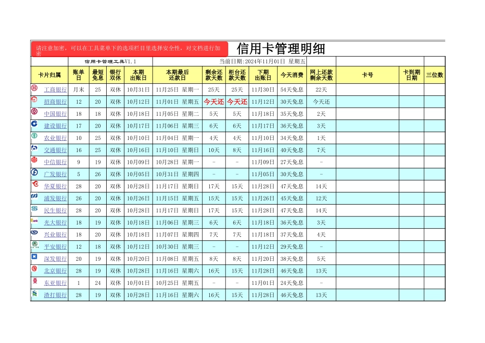信用卡管理Excel表格_第1页