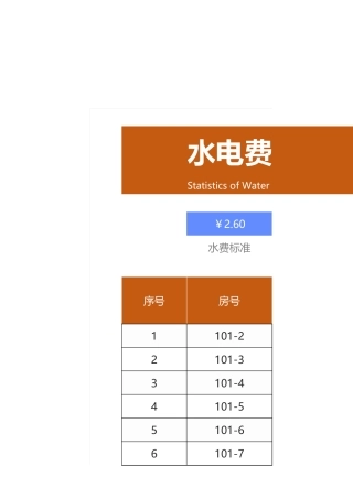 水电费缴费统计表