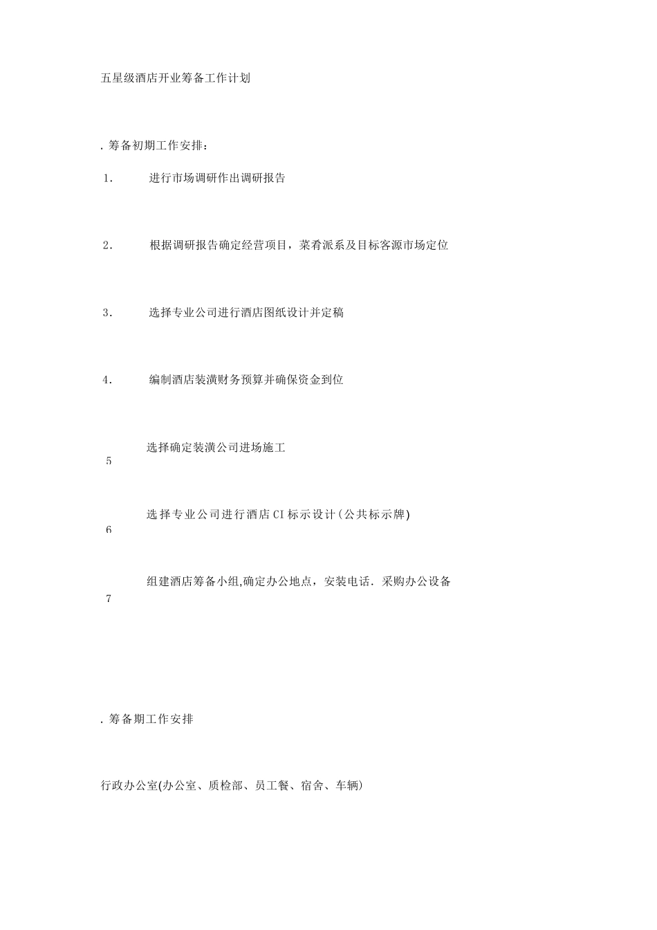 五星级酒店开业筹备工作计划_第1页