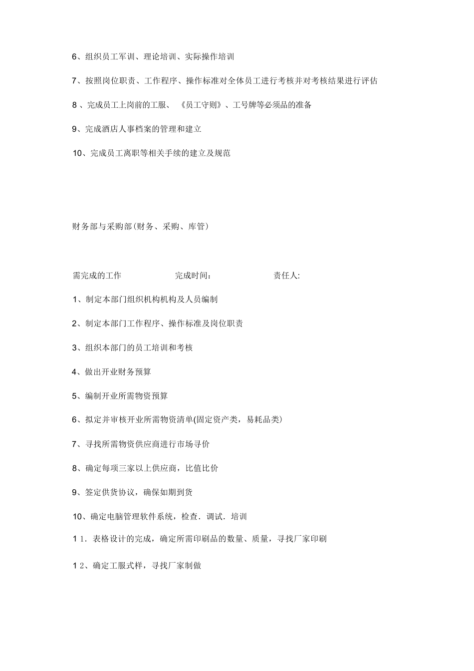 五星级酒店开业筹备工作计划_第3页