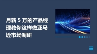 月薪5万的产品经理教你这样做亚马逊市场调研
