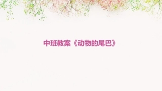 中班教案《动物的尾巴》