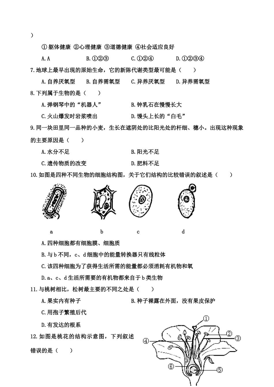 初中学生学业考试模拟考试_第2页