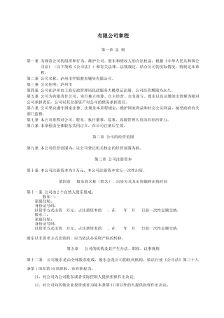 有限公司章程