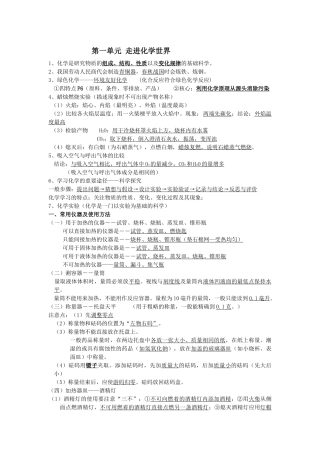 第一单元走进化学世界