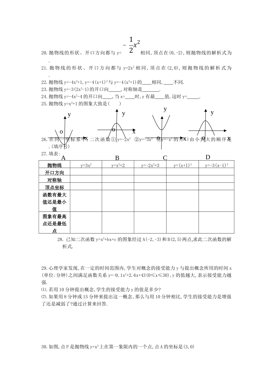 二次函数测试题_第2页