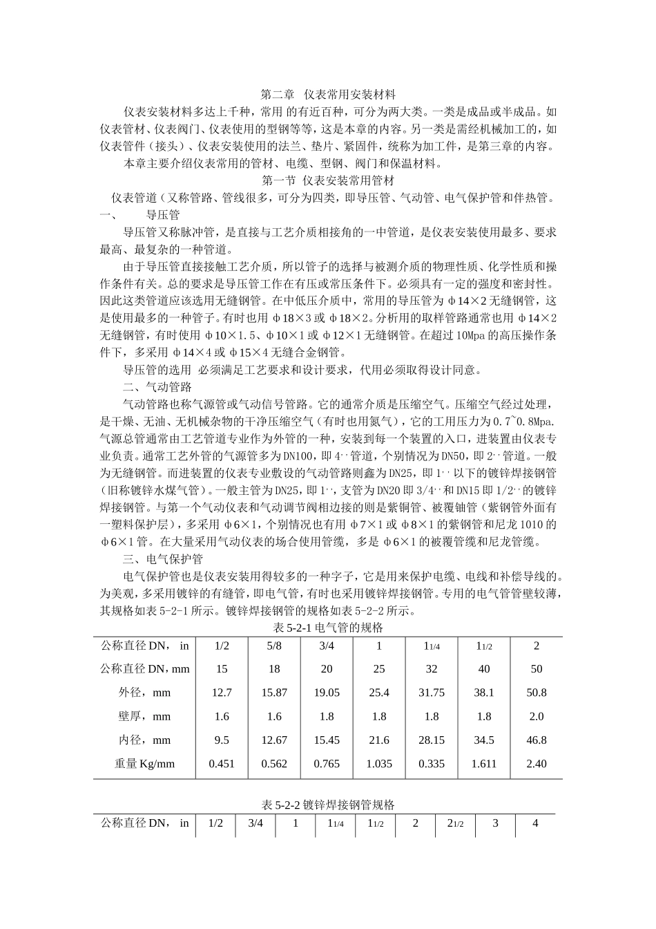 第二章仪表常用安装材料_第1页