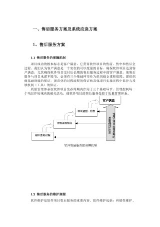 售后服务方案及系统应急方案
