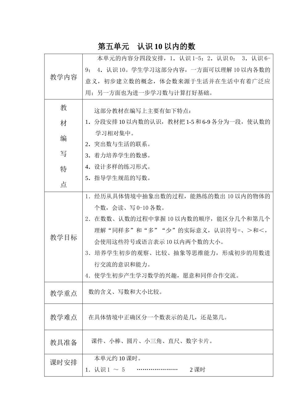 第五单元认识10以内的数_第1页