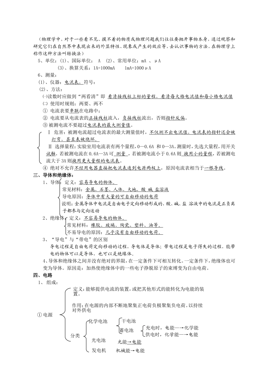 第五章《电流和电路》复习提纲_第2页