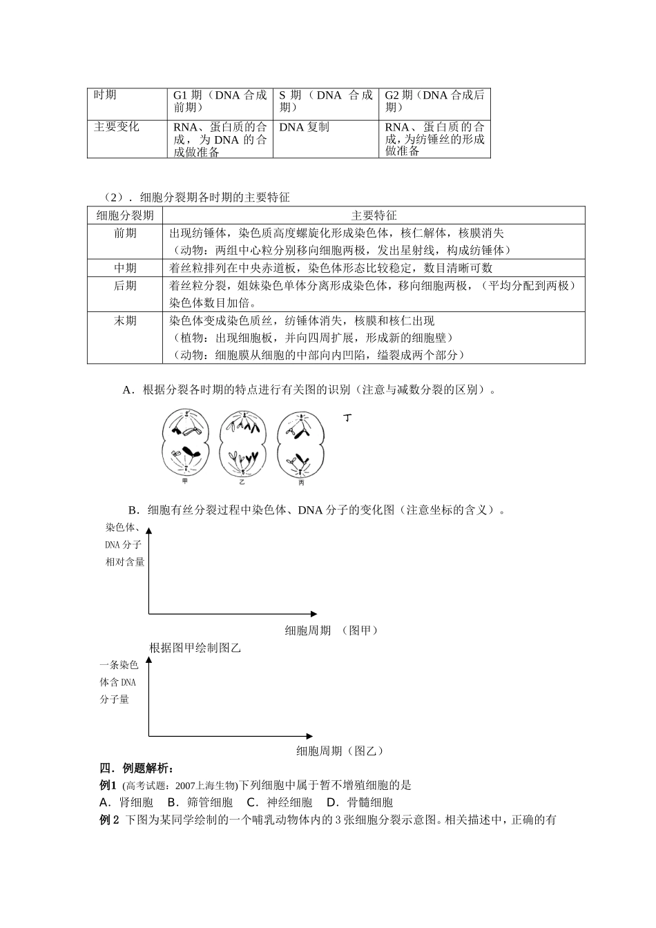 复习课细胞增殖教案_第2页