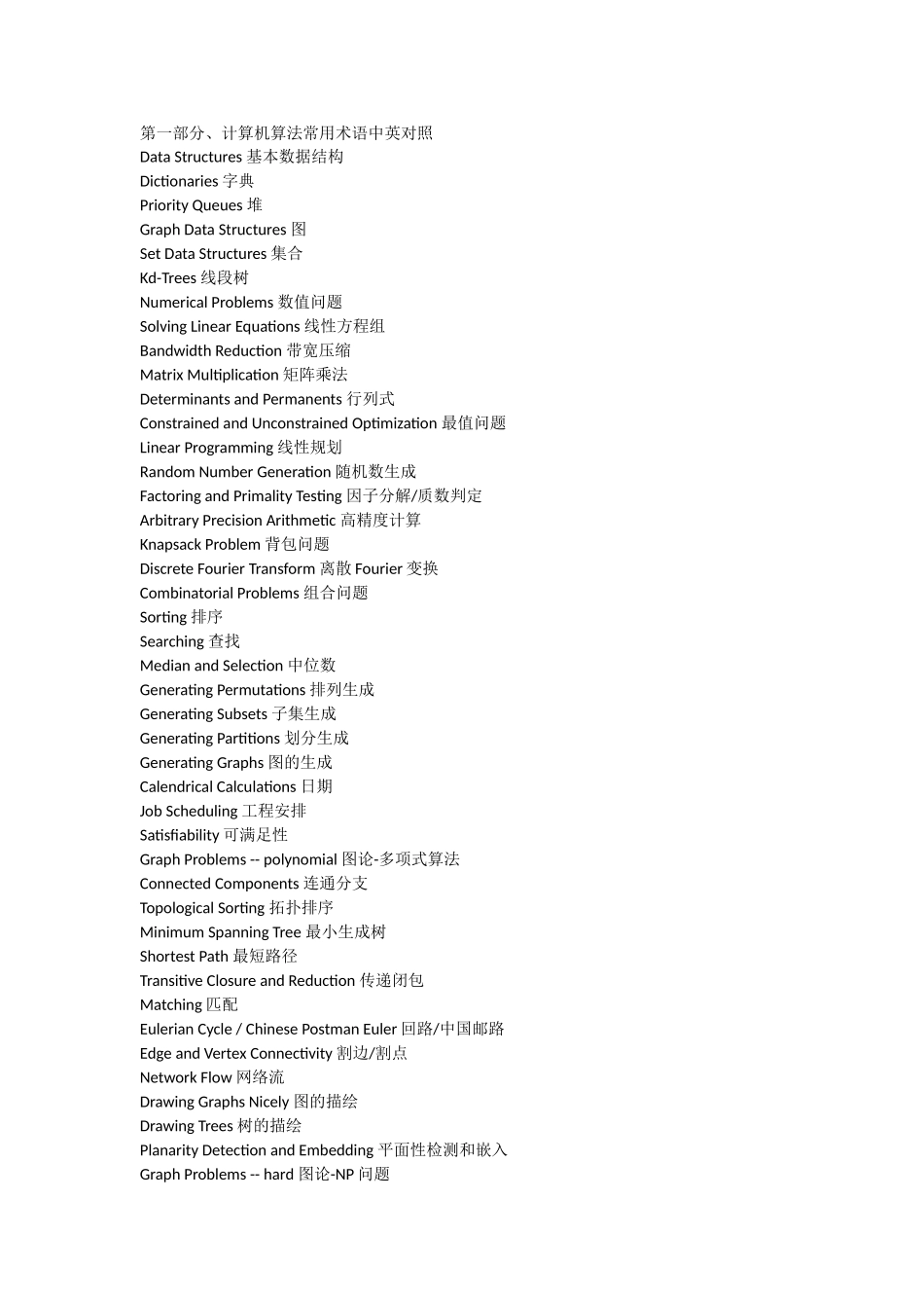 第一部分、计算机算法常用术语中英对照_第1页