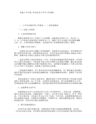 法庭上半年度工作总结及下半年工作思路