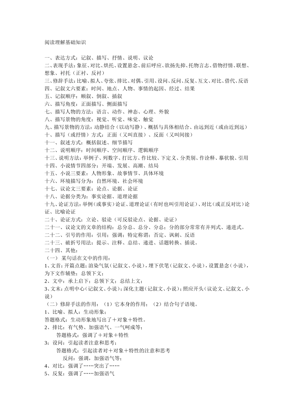 阅读理解基础知识_第1页