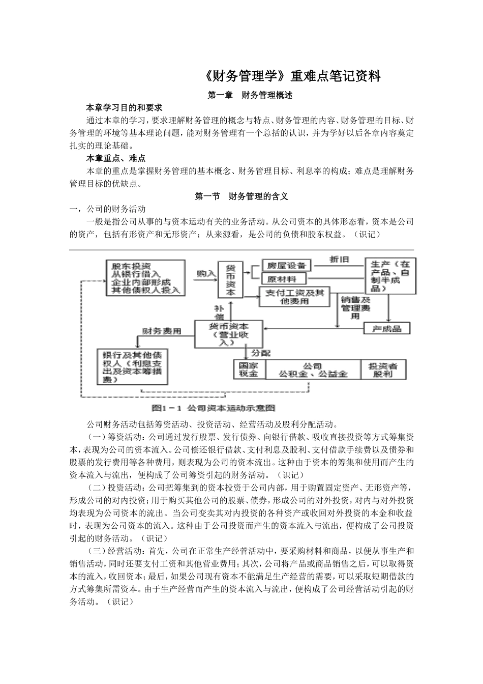 《财务管理学》重难点笔记资料_第1页