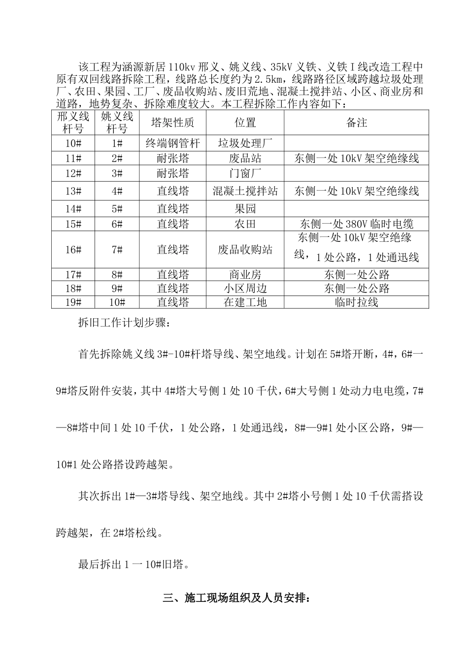 110kV邢义、姚义双回线路拆除施工方案_第3页
