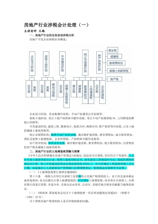 房地产行业涉税会计处理（一）