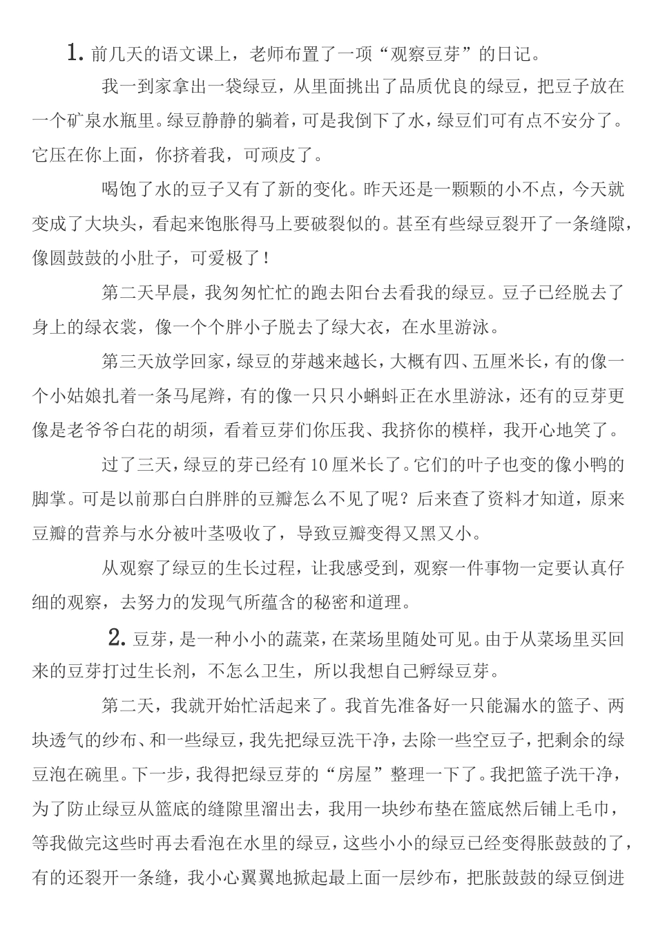 豆芽观察日记_第2页