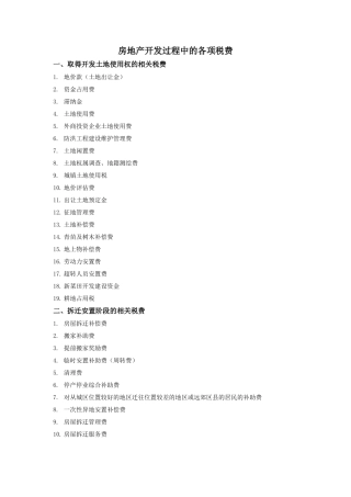 房地产开发过程中的各项税费